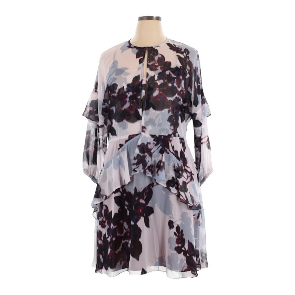 Rachel Roy Floral Chiffon Blouson Dress 14 NWT Boho Wedding Guest